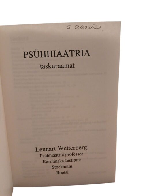 ''Psühhiaatria taskuraamat'' Lennart Wetterberg - Image 4