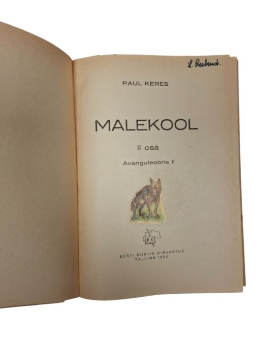 "Malekool II. Avanguteooria." Paul Keres. - Image 2