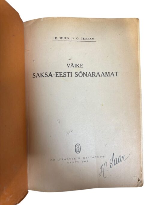 "Väike saksa-eesti sõnaraamat" E. Muuk, G. Tuksam - Image 2