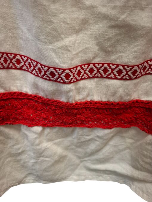 Rahvusmotiivides valge linane kleit(M/L) - Image 7