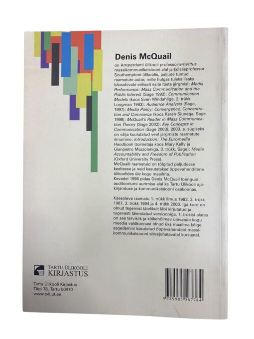 "Massikommunikatsiooni teooria" Denis McQuail - Image 3