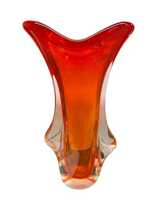 Vintage Murano Art oranžikas klaasist lillevaas