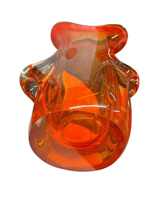 Vintage Murano Art oranžikas klaasist lillevaas - Image 5