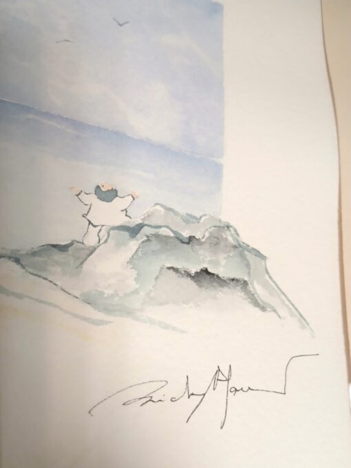 Signeeritud akvarell mererannast - Image 2