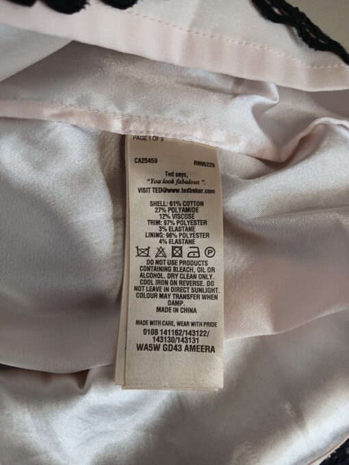 Ted Baker musta-valge kirju lilleline kleit (XS) - Image 5