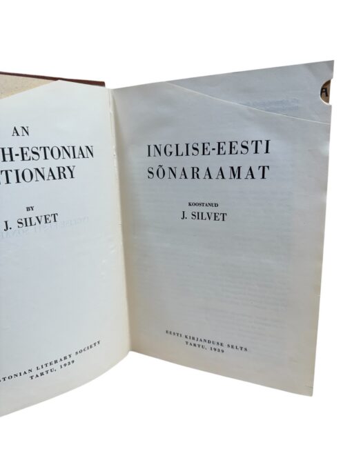 "Inglise - eesti sõnaraamat" J. Silvet 1939 - Image 3