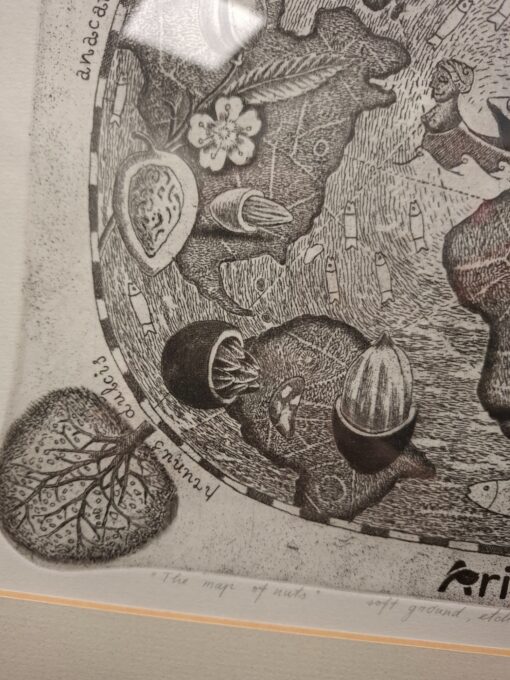 Birute Zokaityte graafika "The map of nuts" 2014 - Image 4
