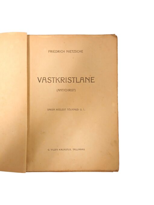 "Vastkristlane (Antichrist)" Friedrich Nietzsche 1918 - Image 2