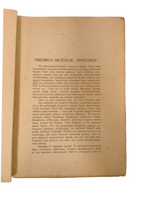 "Vastkristlane (Antichrist)" Friedrich Nietzsche 1918 - Image 3