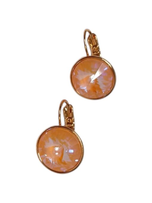 18K kullaga kaetud Swarovski kristallidega oranžikad kõrvarõngad - Image 3