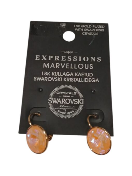 18K kullaga kaetud Swarovski kristallidega oranžikad kõrvarõngad