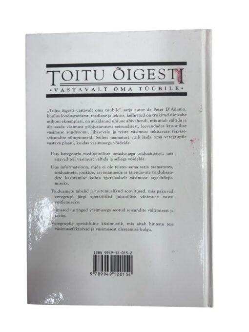 "Võitle väsimusega veregrupidieedi abil" Dr. Peter J. D'adamo - Image 3