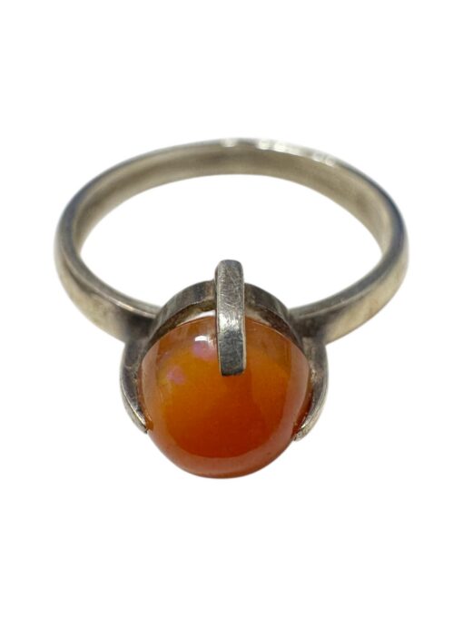 Oranž karneooli hõbesõrmus (18mm)